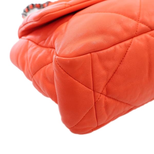 Pre-owned Chanel Large 19 Lambskin Flap Orange