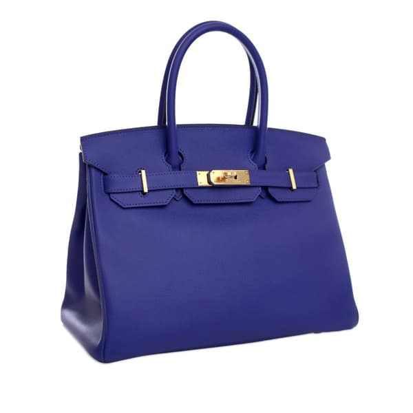 Pre-owned Hermès Epsom Birkin Retourne 30 Blue