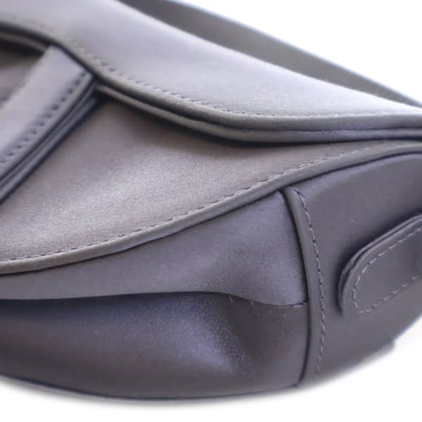 Pre-owned Dior Mini Satin Crystal Embellished Saddle Purple