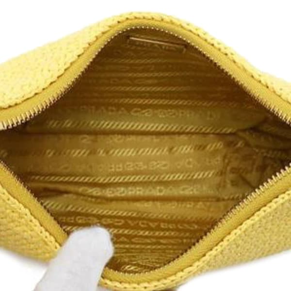 Pre-owned Prada Raffia Re-Edition 2005 Satchel Yellow