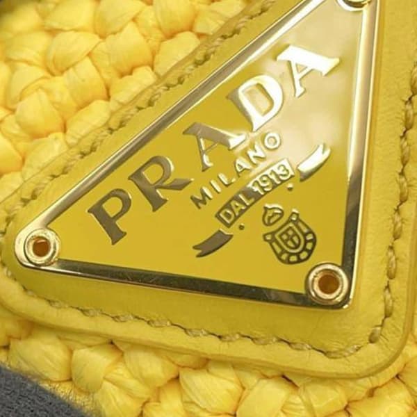 Pre-owned Prada Raffia Re-Edition 2005 Satchel Yellow