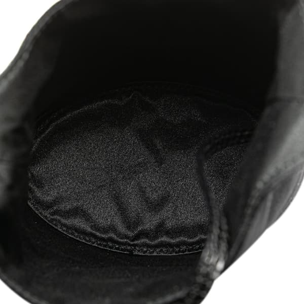 Pre-owned Gucci Velvet and Lizard Embossed Calfskin Trimmed Handbag Black