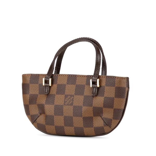 Pre-owned Louis Vuitton Damier Ebene Manosque Pochette Brown