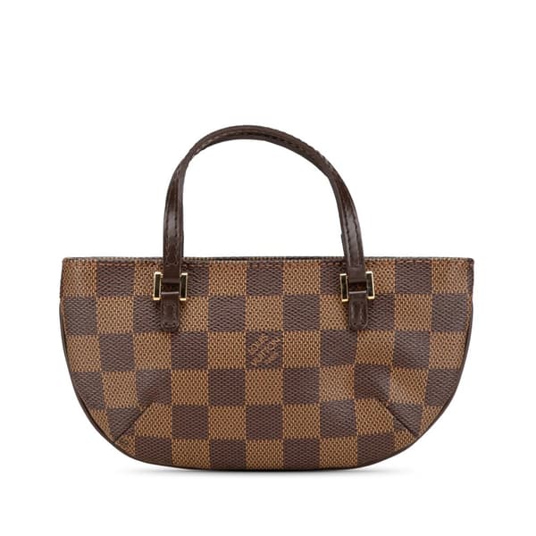 Pre-owned Louis Vuitton Damier Ebene Manosque Pochette Brown