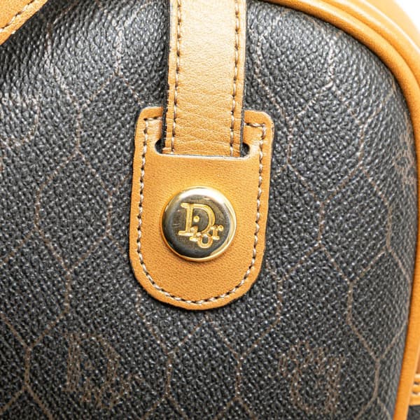 Pre-owned Dior Honeycomb Coated Canvas Handbag Black