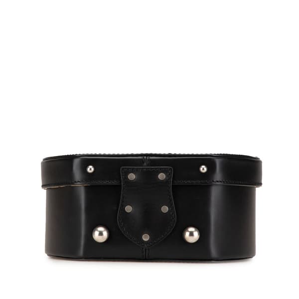 Pre-owned Saint Laurent Small Leather Mica Hatbox Satchel Black