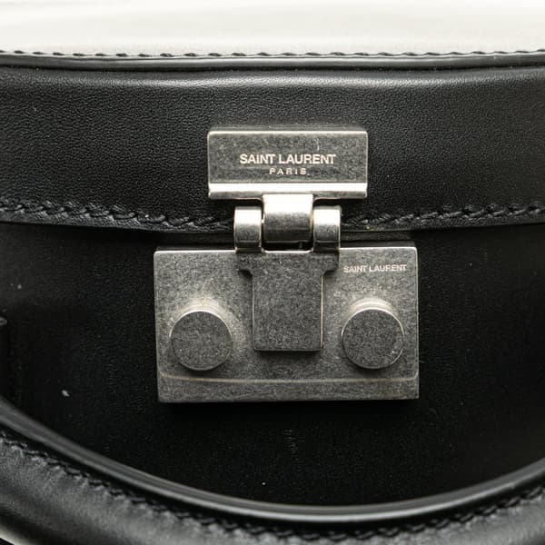 Pre-owned Saint Laurent Small Leather Mica Hatbox Satchel Black
