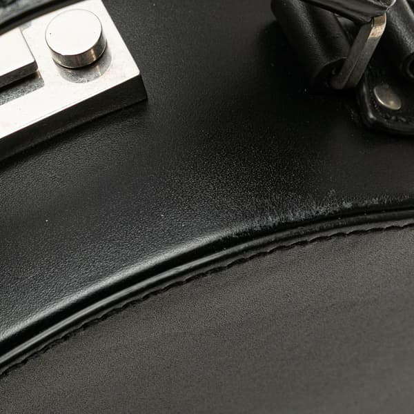Pre-owned Saint Laurent Small Leather Mica Hatbox Satchel Black