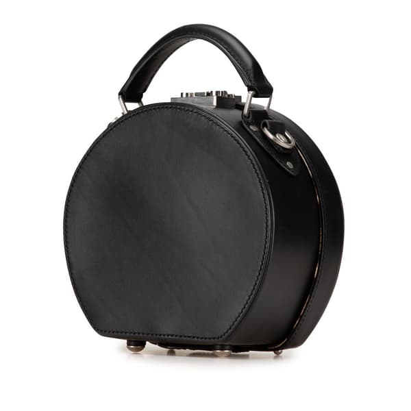Pre-owned Saint Laurent Small Leather Mica Hatbox Satchel Black