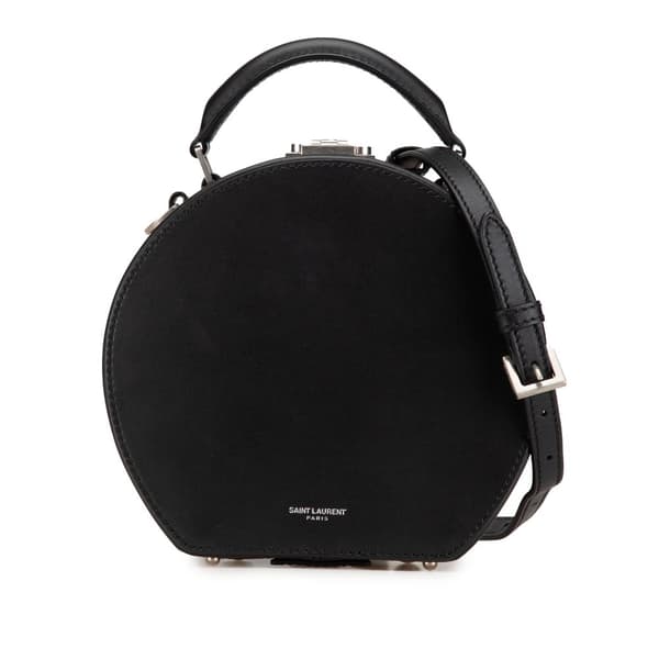 Pre-owned Saint Laurent Small Leather Mica Hatbox Satchel Black