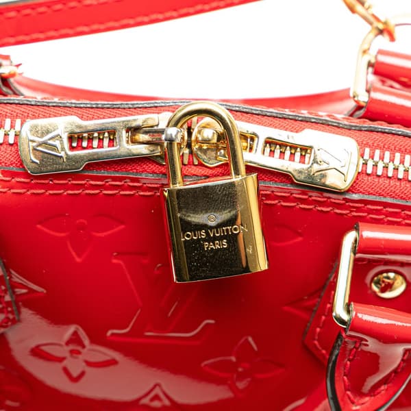 Pre-owned Louis Vuitton Monogram Vernis Alma BB Red