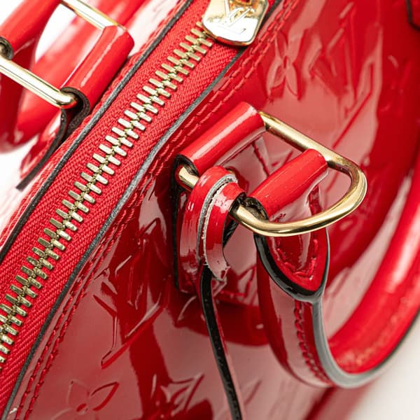 Pre-owned Louis Vuitton Monogram Vernis Alma BB Red