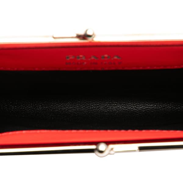 Pre-owned Prada Leather Baiadera Frame Bag Red