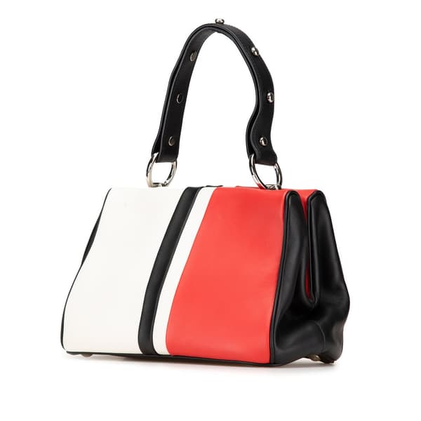 Pre-owned Prada Leather Baiadera Frame Bag Red