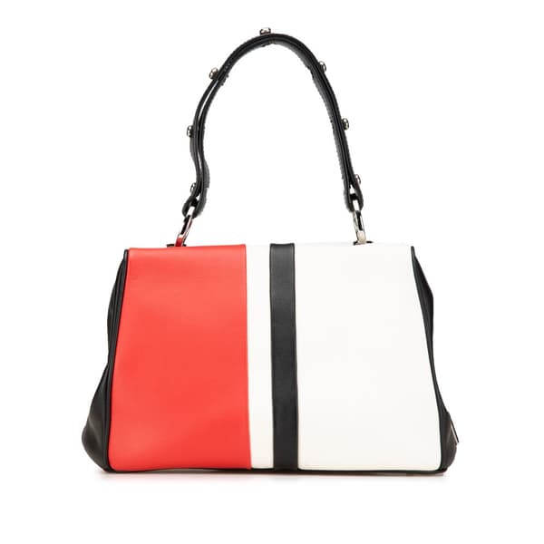 Pre-owned Prada Leather Baiadera Frame Bag Red