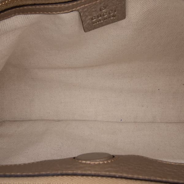 Pre-owned Gucci Medium Calfskin Bamboo Shopper Satchel Gold