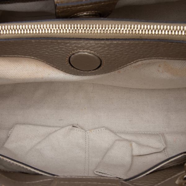Pre-owned Gucci Medium Calfskin Bamboo Shopper Satchel Gold