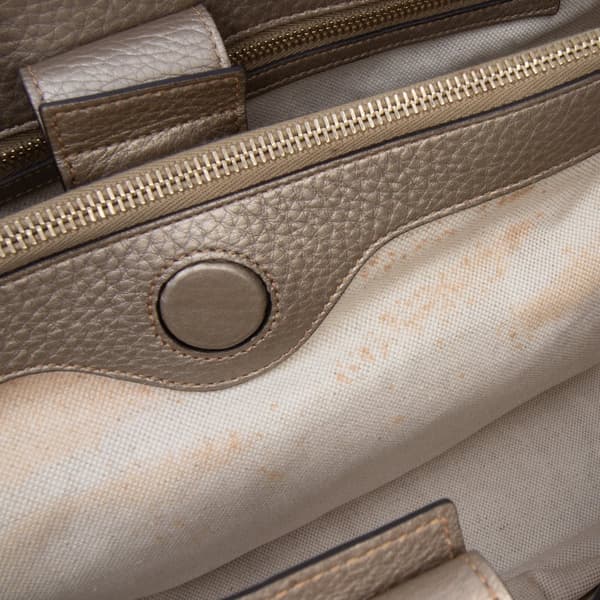 Pre-owned Gucci Medium Calfskin Bamboo Shopper Satchel Gold