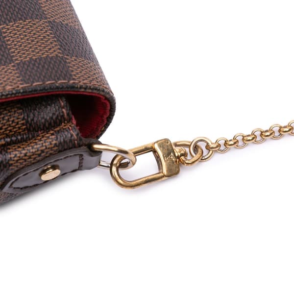 Pre-owned Louis Vuitton Damier Ebene Favorite PM Brown