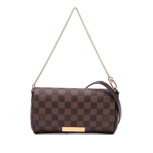Pre-owned Louis Vuitton Damier Ebene Favorite PM Brown