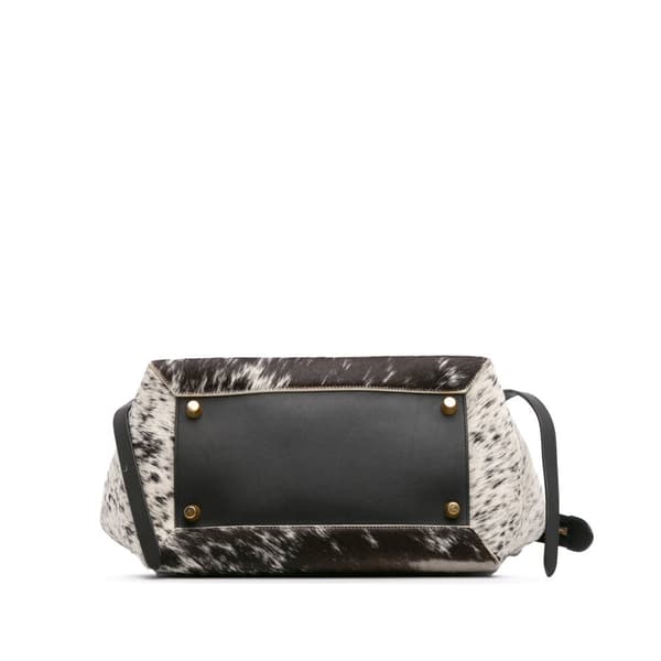 Pre-owned Celine Limited Edition Mini Pony Hair and Calfskin Belt Bag Black