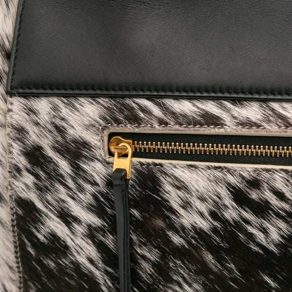 Pre-owned Celine Limited Edition Mini Pony Hair and Calfskin Belt Bag Black
