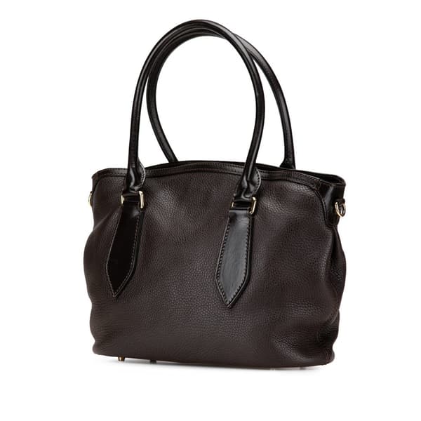 Pre-owned Burberry Medium Grainy Calfskin Baynard Satchel Brown