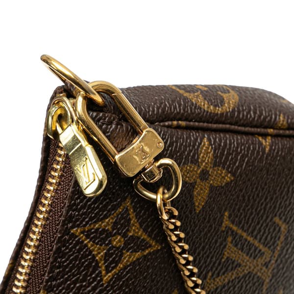 Pre-owned Louis Vuitton Monogram Mini Pochette Accessoires Brown