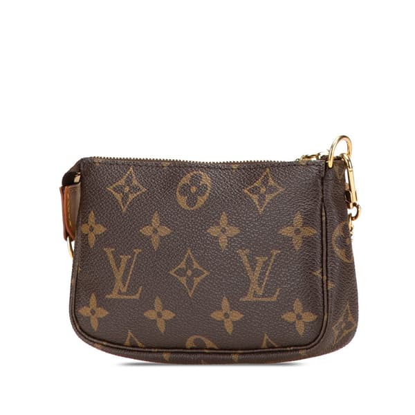 Pre-owned Louis Vuitton Monogram Mini Pochette Accessoires Brown