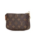 Miniatyrbilde 2 av 10: Pre-owned Louis Vuitton Monogram Mini Pochette Accessoires Brown