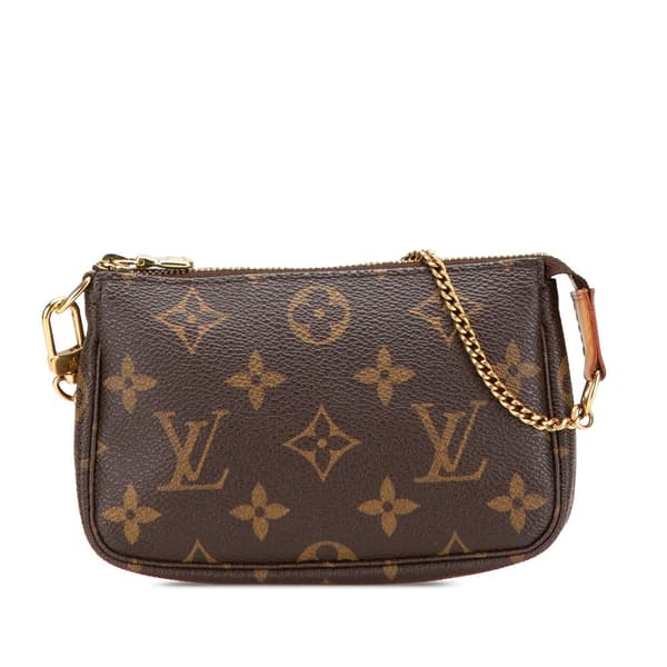 Pre-owned Louis Vuitton Monogram Mini Pochette Accessoires Brown