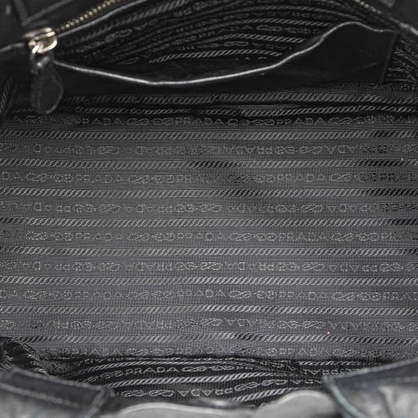 Pre-owned Prada Tessuto Canapa Logo Bow Satchel Black