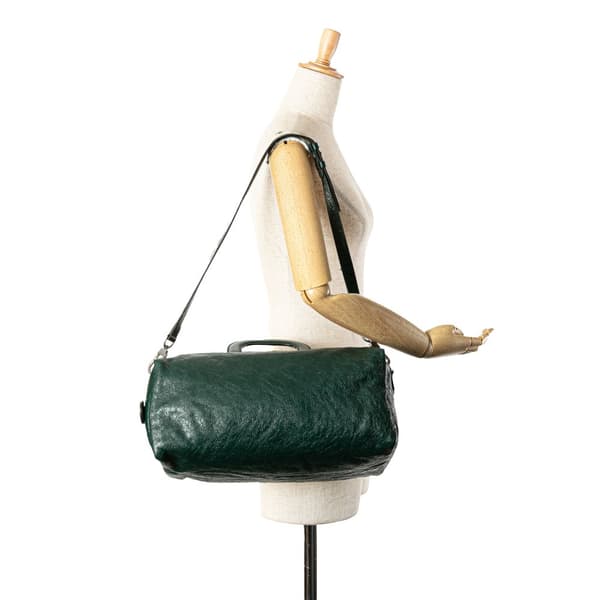 Pre-owned Gucci GG Leather Morpheus Satchel Green