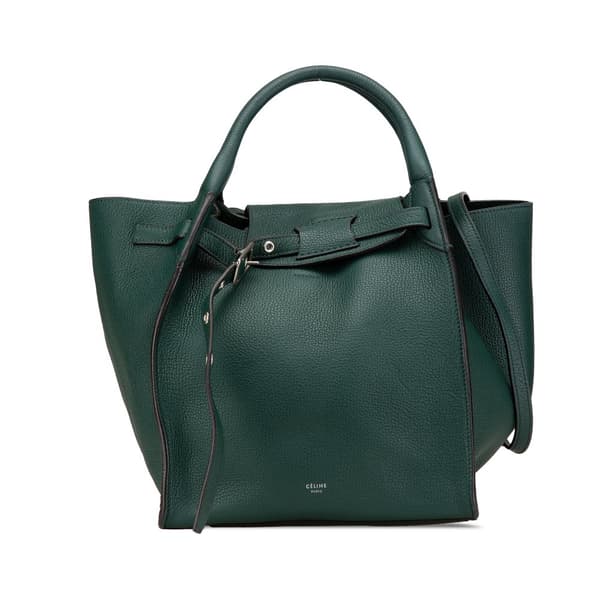 Pre-owned Celine Small Leather Big Bag Green