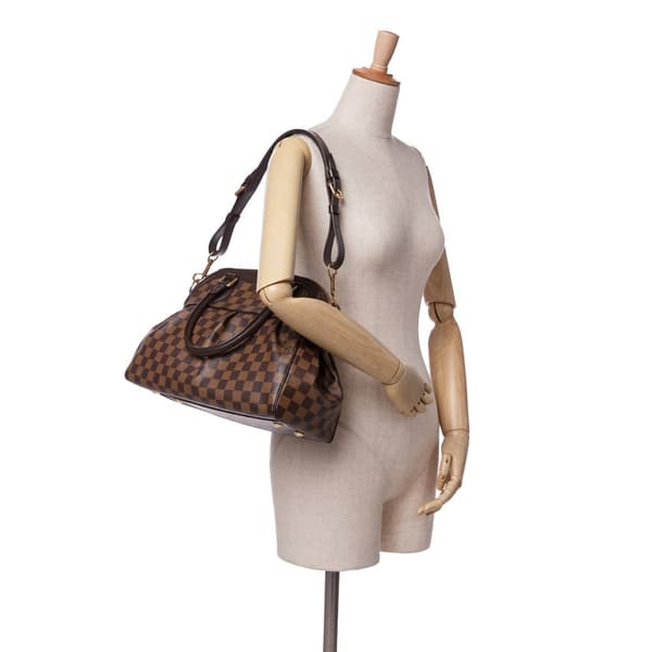 Pre-owned Louis Vuitton Damier Ebene Trevi PM Brown