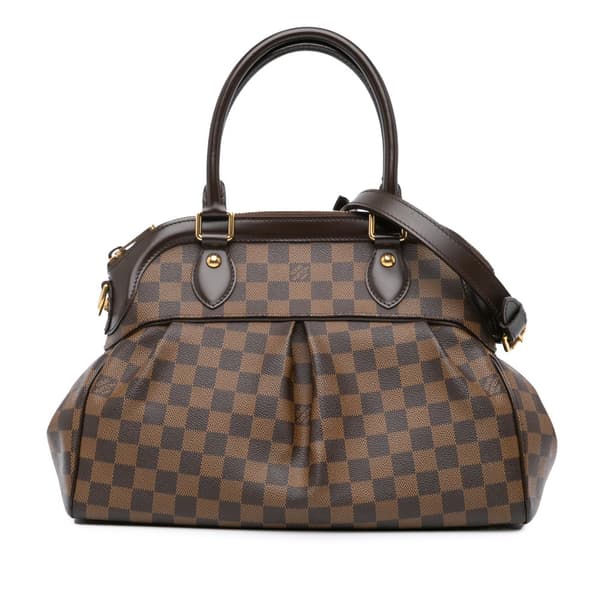 Pre-owned Louis Vuitton Damier Ebene Trevi PM Brown