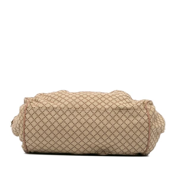 Pre-owned Gucci Diamante Canvas Sukey Satchel Brown