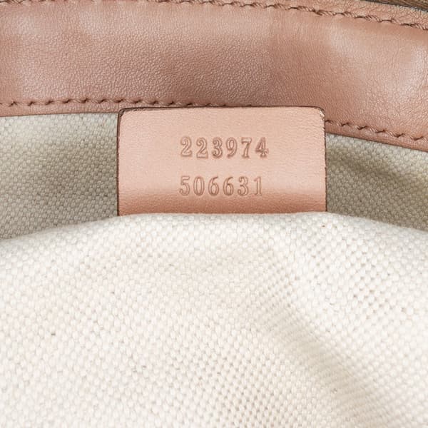 Pre-owned Gucci Diamante Canvas Sukey Satchel Brown