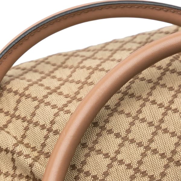 Pre-owned Gucci Diamante Canvas Sukey Satchel Brown
