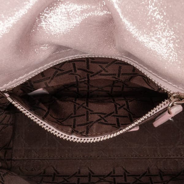 Pre-owned Dior Mini Iridescent Lambskin Cannage Lady Dior Pink