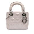 Pikkukuva 1 / 10: Pre-owned Dior Mini Iridescent Lambskin Cannage Lady Dior Pink