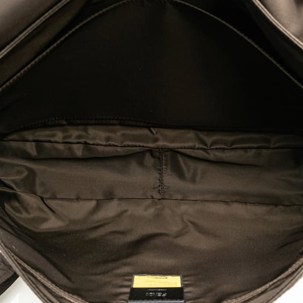 Pre-owned Fendi Large Econyl Nylon Baguette Satchel Brown