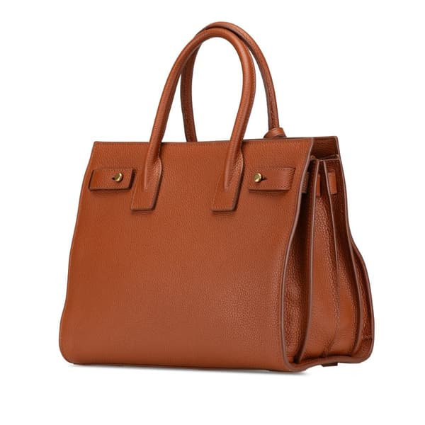 Pre-owned Saint Laurent Baby Leather Sac De Jour Satchel Brown