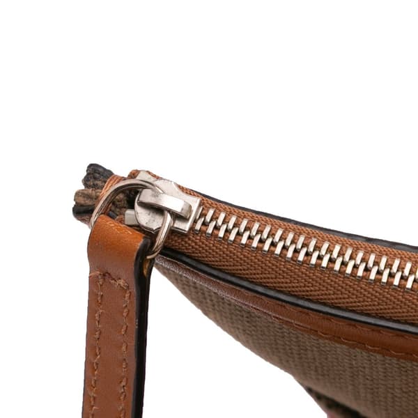 Pre-owned Burberry Medium Mega Check Canvas and Calfskin Chevron Ashby Bucket Brown