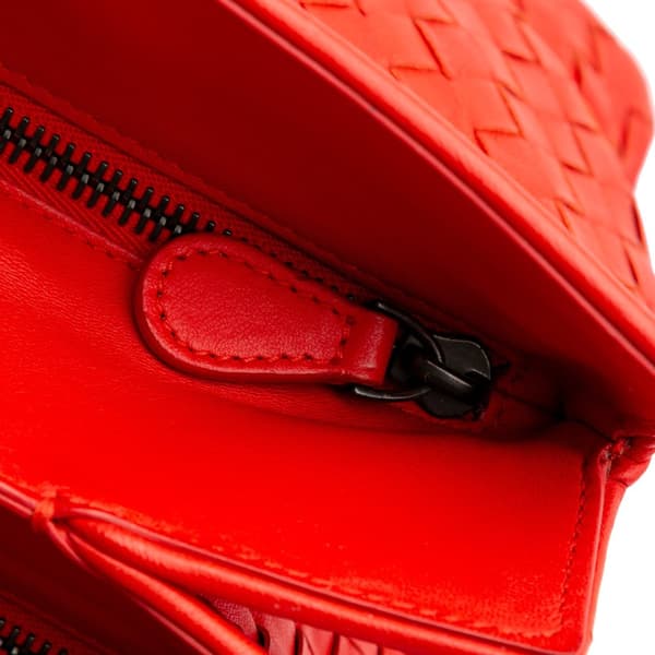 Pre-owned Bottega Veneta Nappa Intrecciato Satchel Red