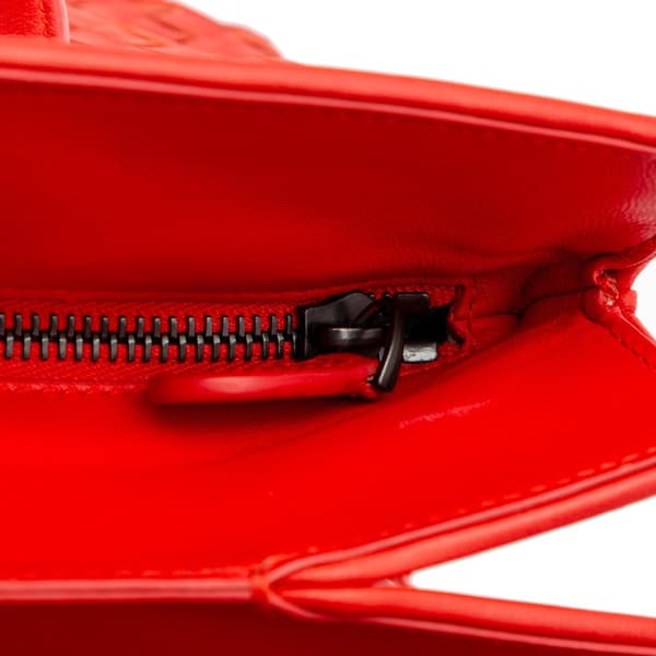 Pre-owned Bottega Veneta Nappa Intrecciato Satchel Red