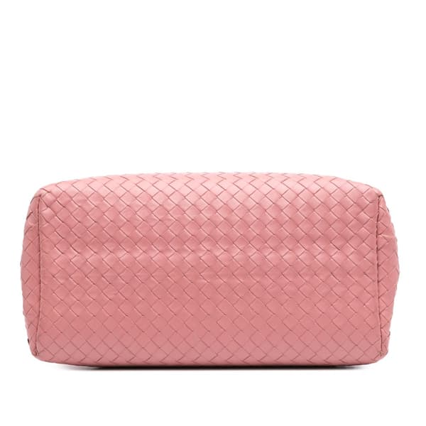 Pre-owned Bottega Veneta Small Nappa Intrecciato Roma Satchel Pink