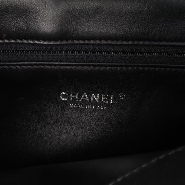 Pre-owned Chanel Quilted Calfskin Double Chain Top Handle Flap Black