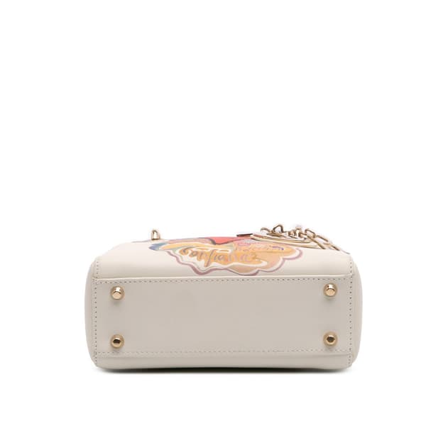 Pre-owned Dior Niki De Saint Phalle Mini Calfskin Dioramour Lady Dior White