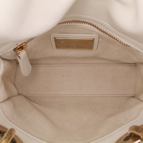 Pre-owned Dior Niki De Saint Phalle Mini Calfskin Dioramour Lady Dior White